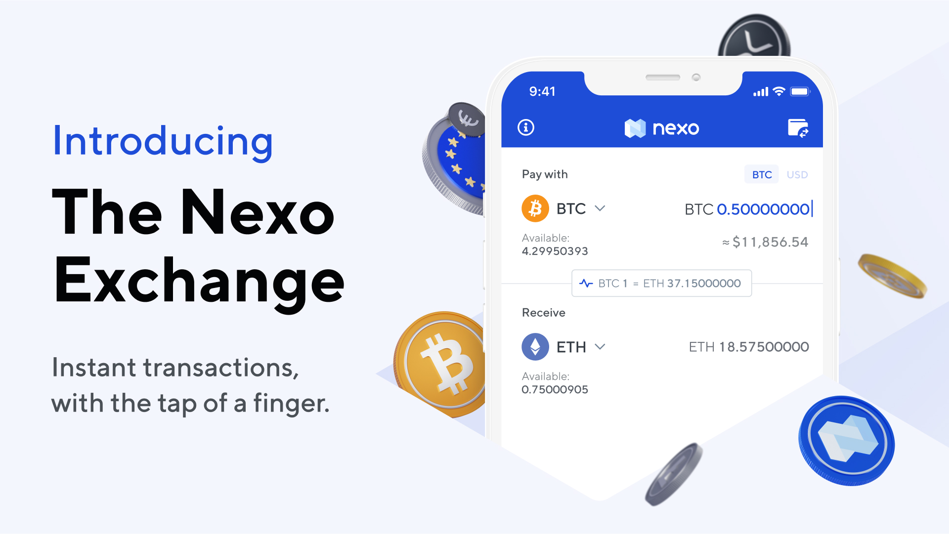 Nexo Introduces In-app Cryptocurrency Exchange Service